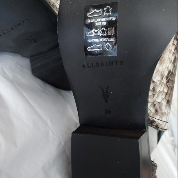 NWOB All Saints Naomi bootie, brown/black/white snake, 38 - Picture 3 of 6